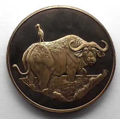 EAST AFRICAN WILD LIFE SOCIETY AFRICAN BUFFALO UNC Franklin Mint Proof Medal. B6 • $49.50