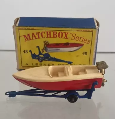 Matchbox Lesney  No 48 Trailer With Removable Sports Boat With Original Box • £19