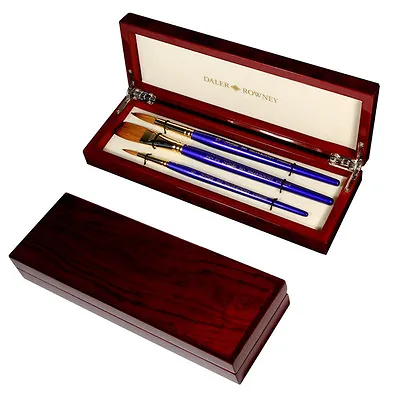 Daler Rowney Artists Sapphire Watercolour Paint Brush Set Luxury Wooden Gift Box • £119.99