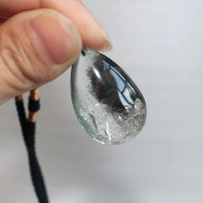 Natural Ghost Phantom Quartz Crystal Stone Pendant Necklace Chakra Healing Gift • £3.59