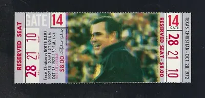 $14 • Buy 1972 Ncaa Tcu Horned Frogs @ Notre Dame Fighting Irish Football Full Ticket  