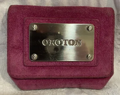 Oroton Pink Suede Coin Purse - Used • $14.99