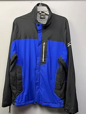 Mizuno ImpermaLite Jacket Mens Medium Blue Black Waterproof Performance Shell • $26.99