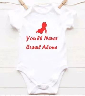 £5.99 • Buy Personalised Custom Baby Vest Liverpool Football Crawl Alone Red White Gift