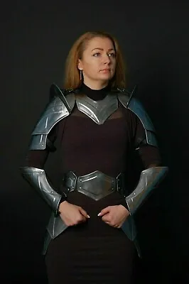 Medieval Knight Female Fantasy Costume Steel Armor Lady Warrior Cosplay • $180.41