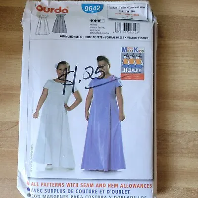 Burda Maxi Pattern 9642  Girl Plus Sizes 7-9 Formal Maxi Dress Pattern UNCUT • $6