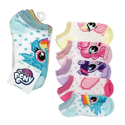 New My Little Pony 5 Pack No Shows Socks Size 6-8.5 Kids Girls Socks 5 Pair • $12.30