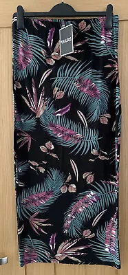 £4.99 • Buy Be Jealous Pull On Stretchy Straight Skirt Size Medium BNWT Black Mix