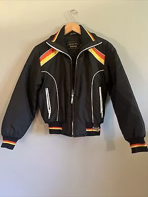 Yamaha Sportswear Womens S Snowmobile Jacket Striped Black Vintage 80s 90s • $55