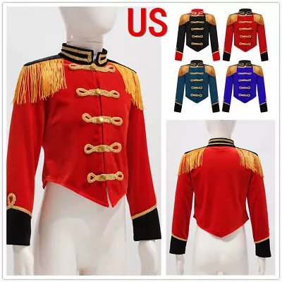 US Girls Drummer Marching Band Uniform Tassel Jacket Coat Cosplay Fancy Costume • $17.57