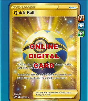 $15.50 • Buy Quick Ball 216/202 SECRET RARE Pokemon TCG Online Digital Card PTCGO SENT FAST