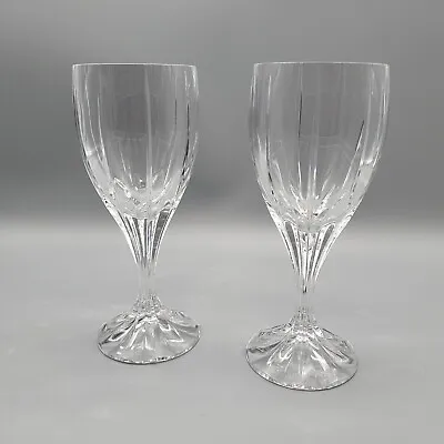 Mikasa Berkeley Crystal Water Goblet Set 7 1/4  Tall Vertical Cut Design • $22