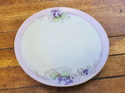 Vtg Meito China Hand Painted Violets Porcelain Dessert Plate 6.5 Inch Diameter • $9.98