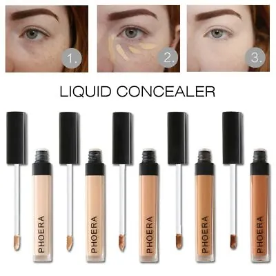 Phoera Full Coverage Matte Liquid Foundation Concealer Makeup Under Eye Coverage • £4.29