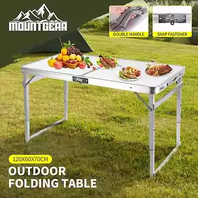 Portable Folding Camping Table Aluminium Outdoor Picnic BBQ Desk White • $36.65