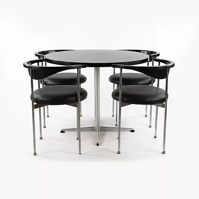 1963 Frederik Sieck Fritz Hansen 3200 Dining Chairs + Jacobsen A623 Dining Table • $7500