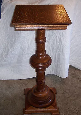 Quartersawn Oak  Pedestal Plant Stand Statue Stand  (PS52) • $799