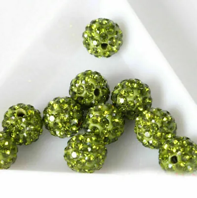 100Pcs Czech Crystal Rhinestones Pave Clay Disco Ball Round Spacer Bead DIY 10MM • $7.99