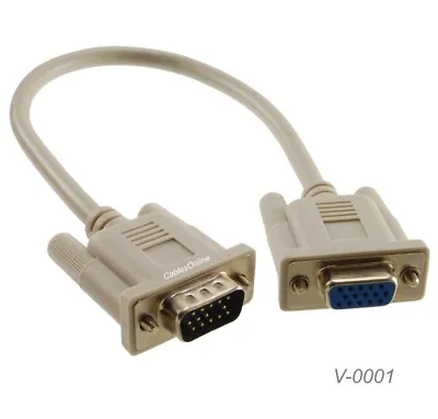 1ft VGA (HD15) Male To Female Monitor Video Cable CablesOnline V-0001 • $7.95