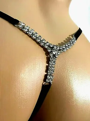 $14 • Buy NWT Gorgeous Victoria's Secret Very Sexy Micro Rhinestone V-String Panty ~  L