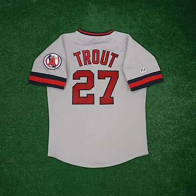 Mike Trout California Angels Men's Cooperstown Grey Road Jersey W/ Team Patch • $139.99