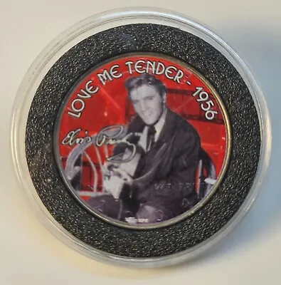 Elvis Presley Movies Colorized Half Dollar Coin In Capsule - Love Me Tender 1956 • $12