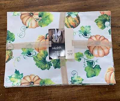 Colordrift Set Of 4 Fall Placemats Colorful Pumpkins Country • £19.23