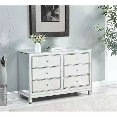 Mirrored Dresser Cabinet Antique Silver Living Dining Room Bedroom 6 Drawer 48  • $1588.25