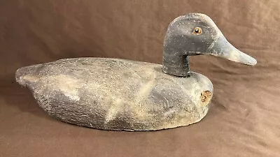 Antique Carved Wood Glass Eyes Duck Decoy W Old Paint Primitive Hunting Decor • $95