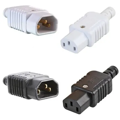 Rewireable Iec C13 Female Socket C14 Male Plug 250v 10a Inline Cable Connector • £2.99