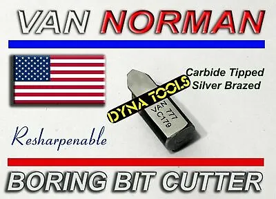 Van Norman Boring Bar Bit 944S & 777S 3/8  V Re Sharpnable Carbide Tippd • $19.99