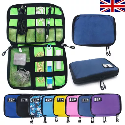 Cable Organiser Earphone Bag Electronics Accessories Case Travel Gadget Pouch UK • £4.85