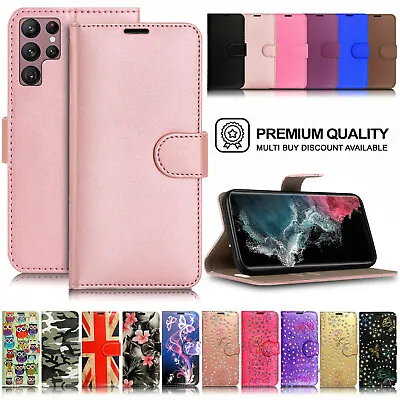 Phone Case For Samsung S20 FE S21 S22 S23 S24 Ultra S9 Leather Flip Wallet Cover • £2.99