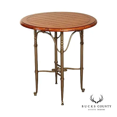 French Style Pine Top Iron Base Pub Table • $895