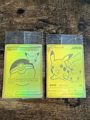 £70 • Buy Pokémon 25th Anniversary UPC SWSH146 Poke Ball & Pikachu SEALED 10 Mint