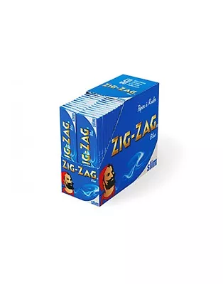 Full Box Of 50 Booklets Zig Zag Blue Slim King Size Cigarette Rolling Paper • £14.49