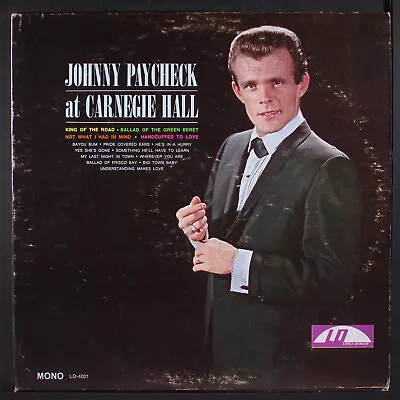 $30 • Buy JOHNNY PAYCHECK: At Carnegie Hall LITTLE DARLIN' 12  LP 33 RPM