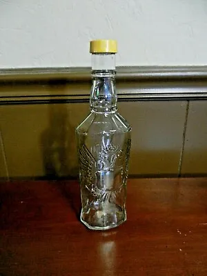 Vintage Glass Bottle - Embossed - 2 Eagles + Crown - Plastic Screw Top • $8