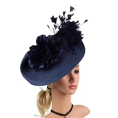 Fascinator Kentucky Hat Women Fascinator Derby Straw Feather Pillbox Hats • $13.99