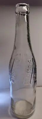 Vintage Embossed Vertical Wave Pepsi-Cola Clear Straight Side Glass Bottle • $14