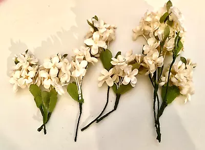 9 Antique Ivory Linen Doll Millinery Lilac Flower Bouquets • $35.95