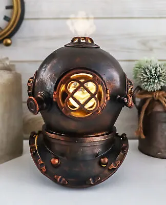 Nautical Black Steampunk Navy Diving Helmet Figurine With LED Night Light 9 H • $37.99