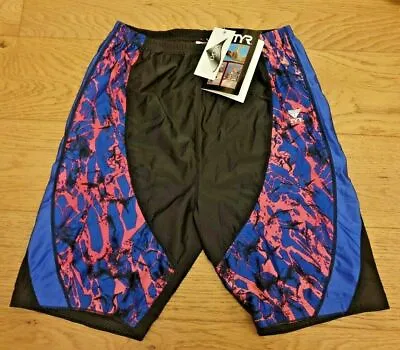 Mens TYR Triathlon Swimming Trunks Long Shorts Cycling Lava Flow Size L S XL (QQ • £19.99