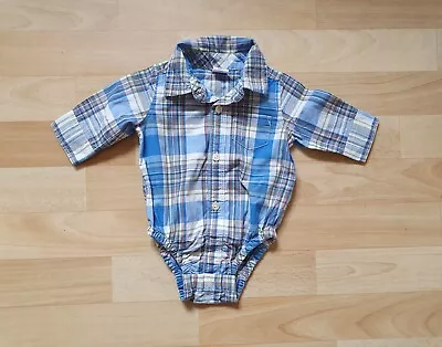 £1.50 • Buy Baby Boys Gap Long Sleeve Check Shirt Bodysuit Age 0-3 Months