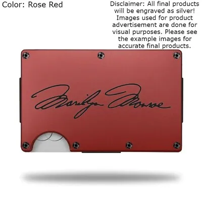 Custom  MARILYN MONROE SIGNATURE  Laser Engraved Wallet - Pick A Wallet Color • $22