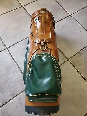 Vintage Titleist Golf Bag Leather Tan Green • $79.99