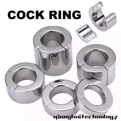 Peni Ring Magnetic Lock Metal Scrotum Pendant Ball Stretcher Weight Stainless • $28.38