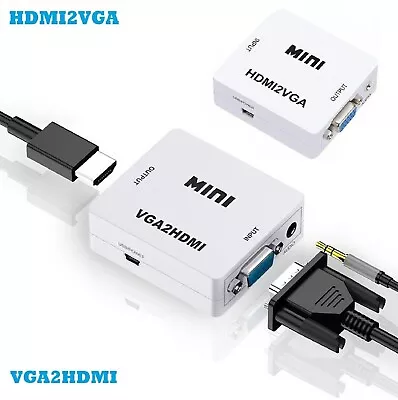 VGA To HDMI Female To Female Converter HDMI To VGA Video 1080P Laptop Computer • $15.49