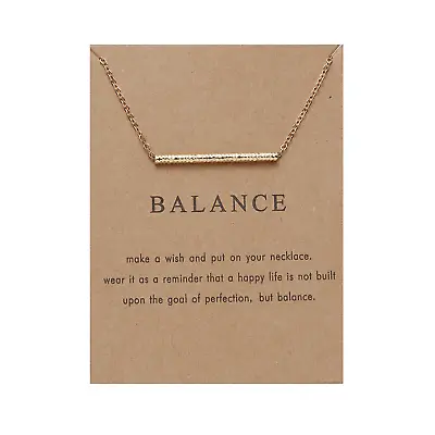 Balance Friendship Family Couple Gold Women Lady Necklace Make A Wish Card Gift • £3.79