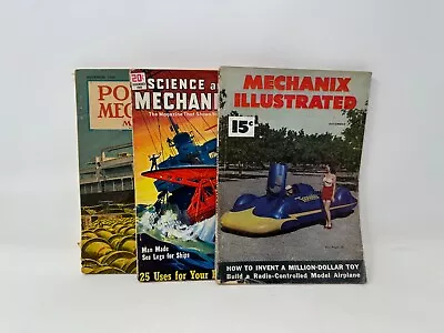 Mechanix Illustrated Science Mechanics Popular Mechanics Magazine Vintage Lot 3 • $12.88
